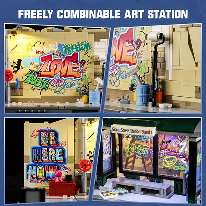Lumibricks Street Fusion 19004 Graffiti Bus Stop - Image 2