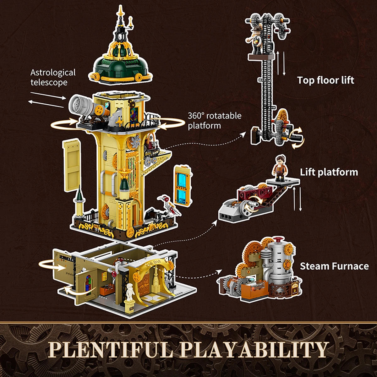 Lumibricks Steampunk World 11009 Steampunk Watch Tower - Image 3