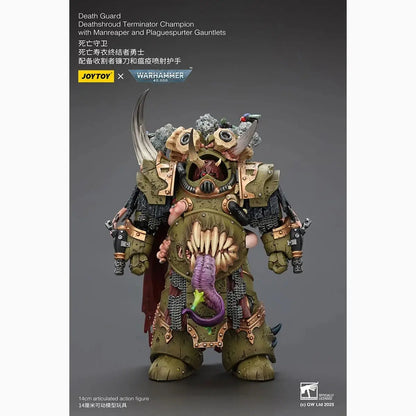 Warhammer 40k figurine 1/18 Death Guard Deathshroud Terminator Champion with Manreaper and Plaguespurter Gauntlets 14 cm - Image 1