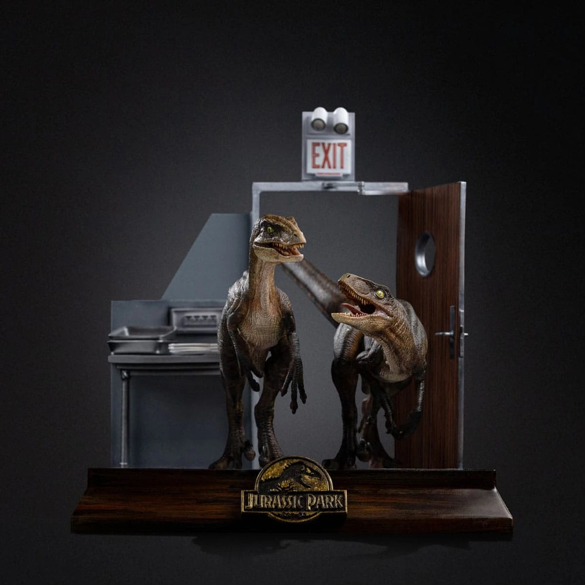 Jurassic Park statuette 1/10 Art Scale Raptors at the Kitchen's Door 28 cm - Image 4