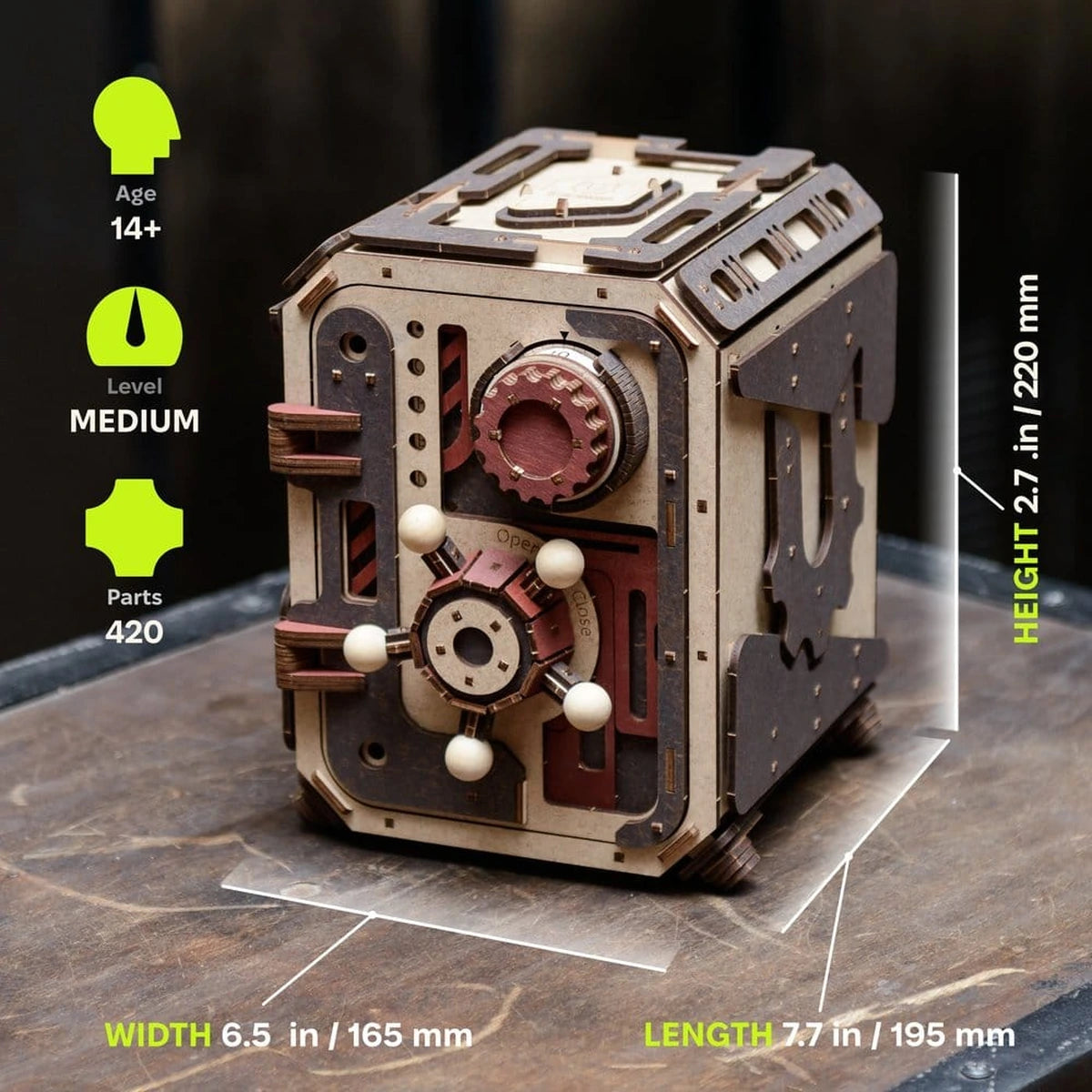 Ugears maquette en bois 3D Safe Too 17 cm - Image 5