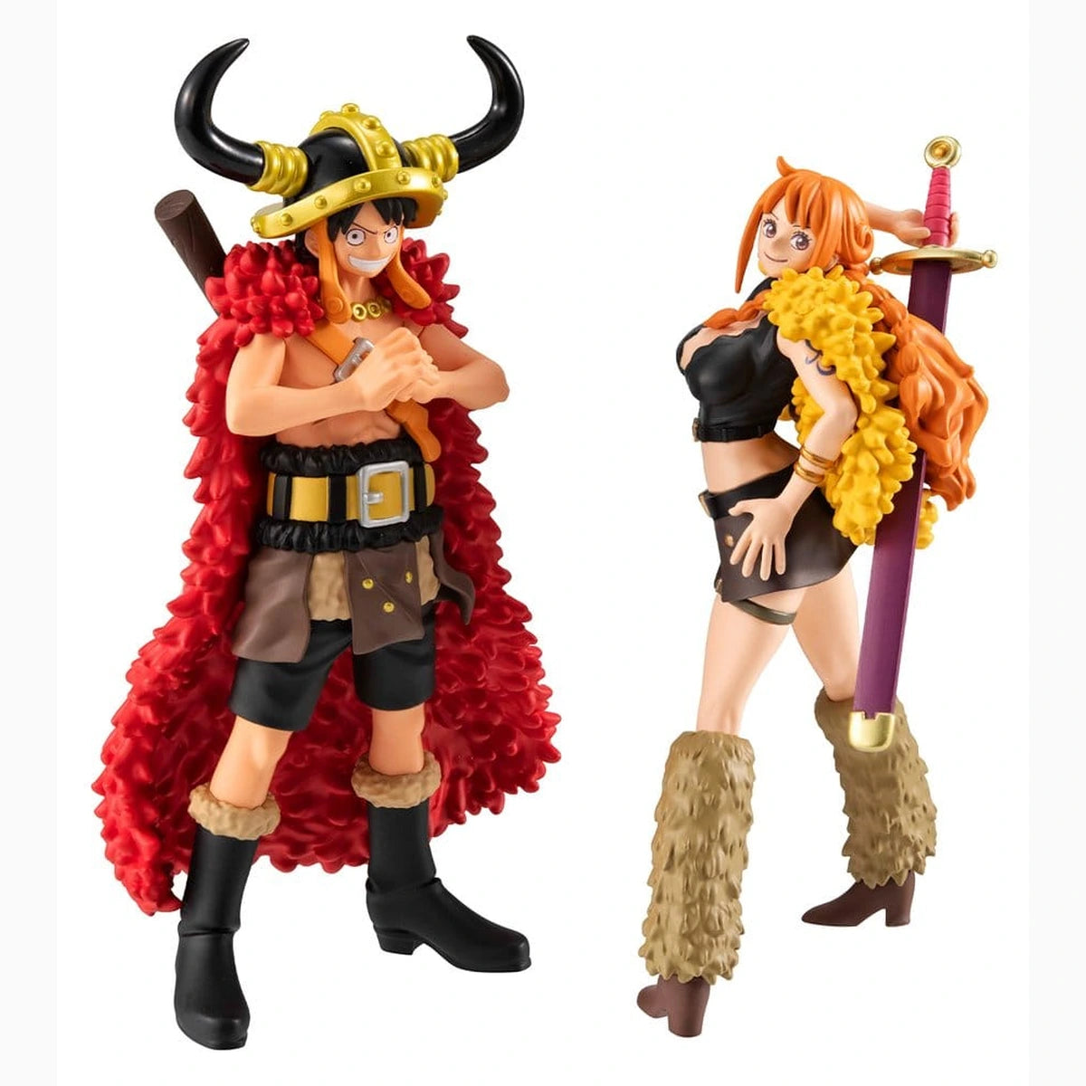 One Piece pack 2 figurines PVC WALLSTAR Monkey D. Luffy & Nami Ver. Elbaph 11 cm (with gift) - Image 1