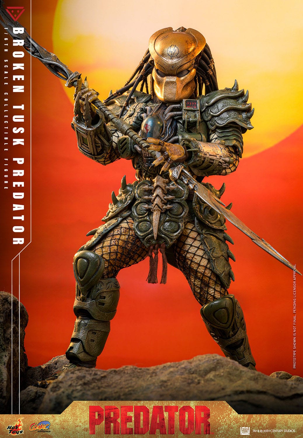Alien vs. Predator figurine Comic Masterpiece 1/6 Broken Tusk Predator 35 cm Hot Toys