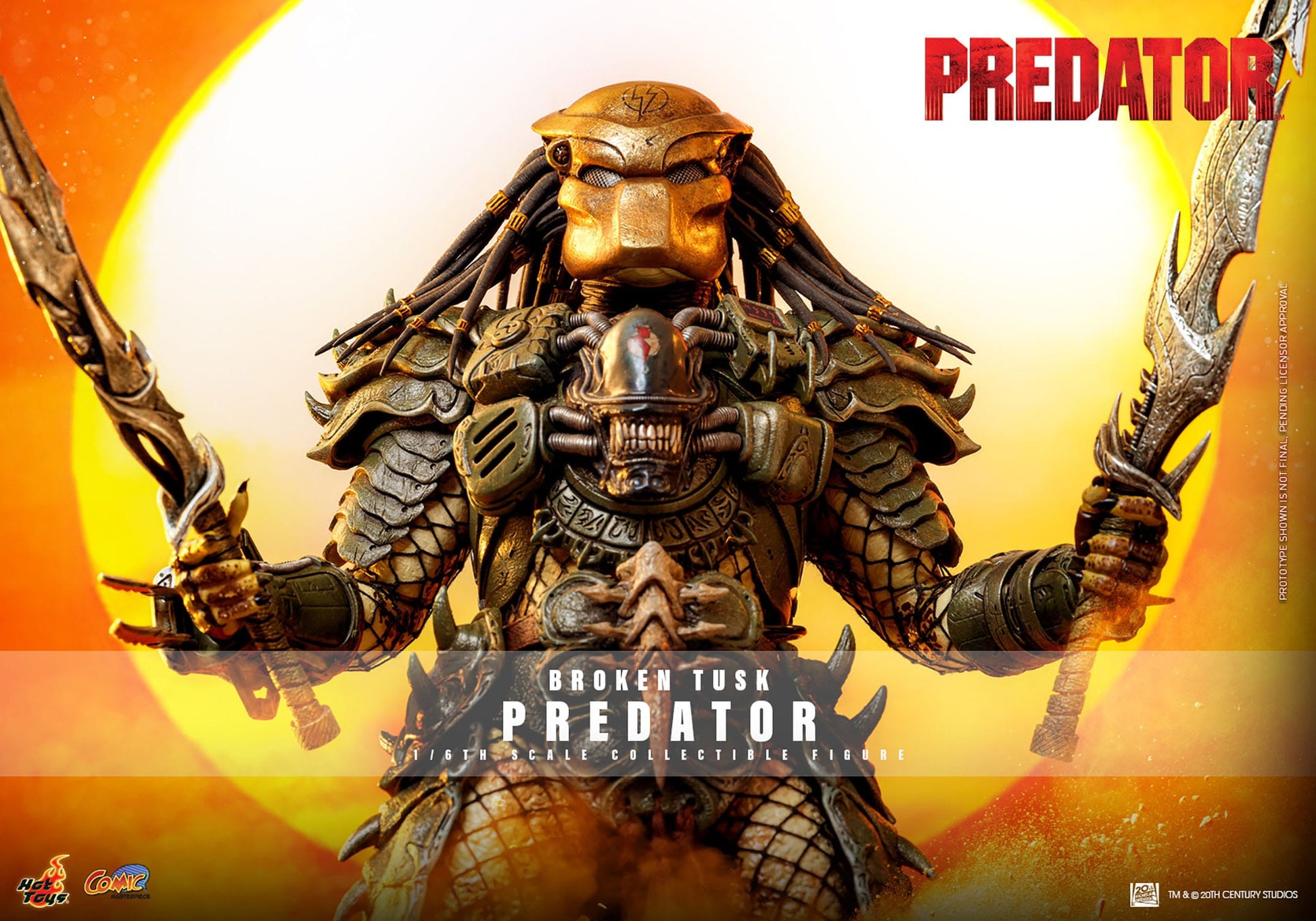 Alien vs. Predator figurine Comic Masterpiece 1/6 Broken Tusk Predator 35 cm Hot Toys