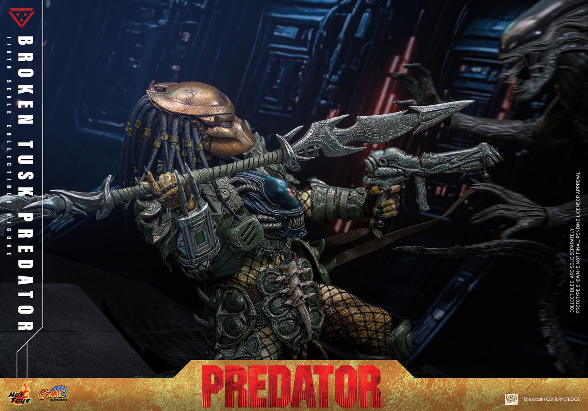 Alien vs. Predator figurine Comic Masterpiece 1/6 Broken Tusk Predator 35 cm Hot Toys