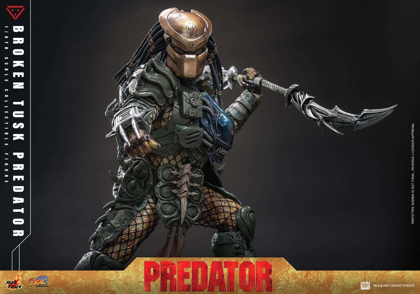 Alien vs. Predator figurine Comic Masterpiece 1/6 Broken Tusk Predator 35 cm Hot Toys