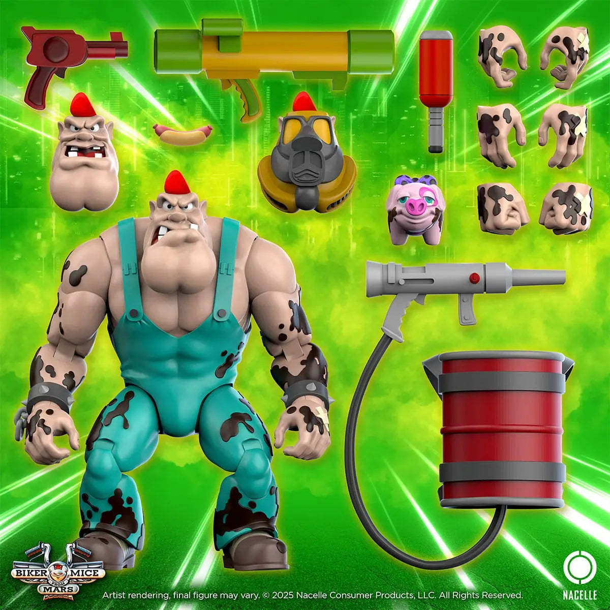Biker Mice From Mars Les Motards de l'espace figurine Greasepit 23 cm - Rue Du Retro