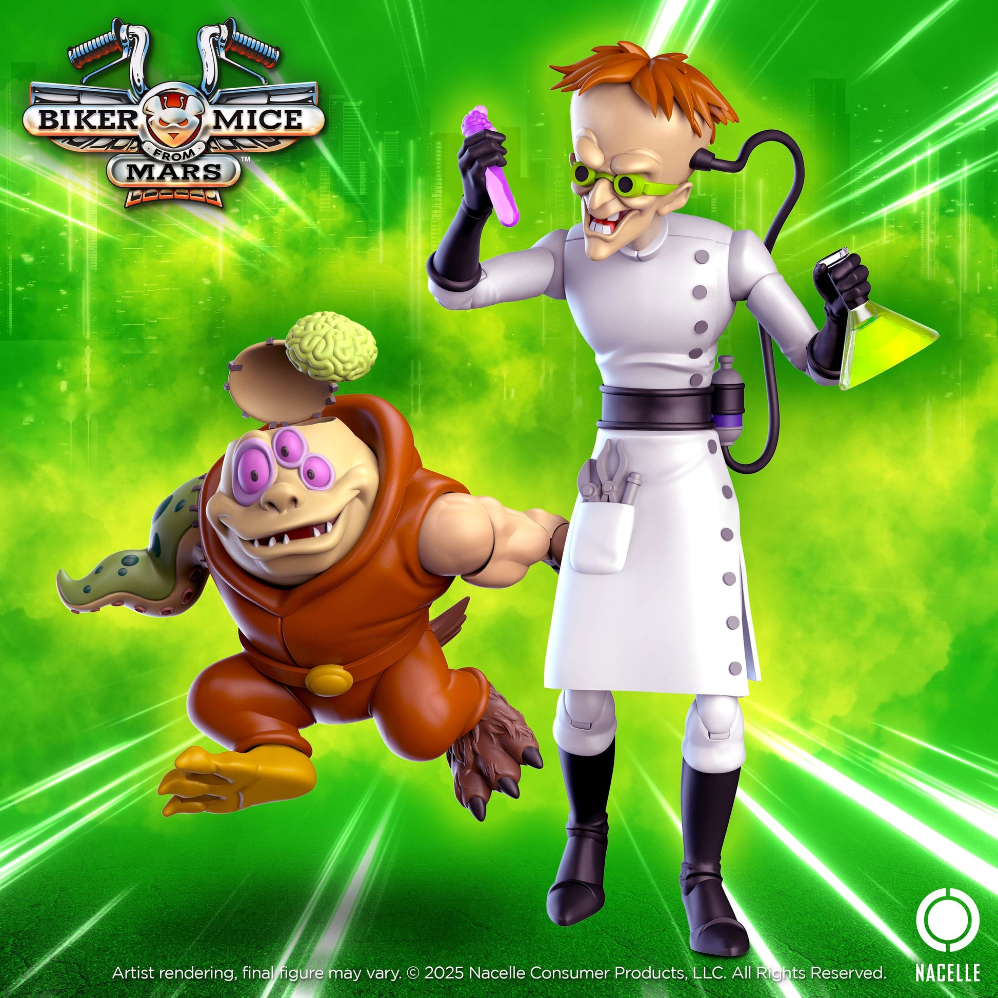 Biker Mice From Mars Les Motards de l'espace figurine Karbunkle & Fred The Mutant 23 cm - Rue Du Retro