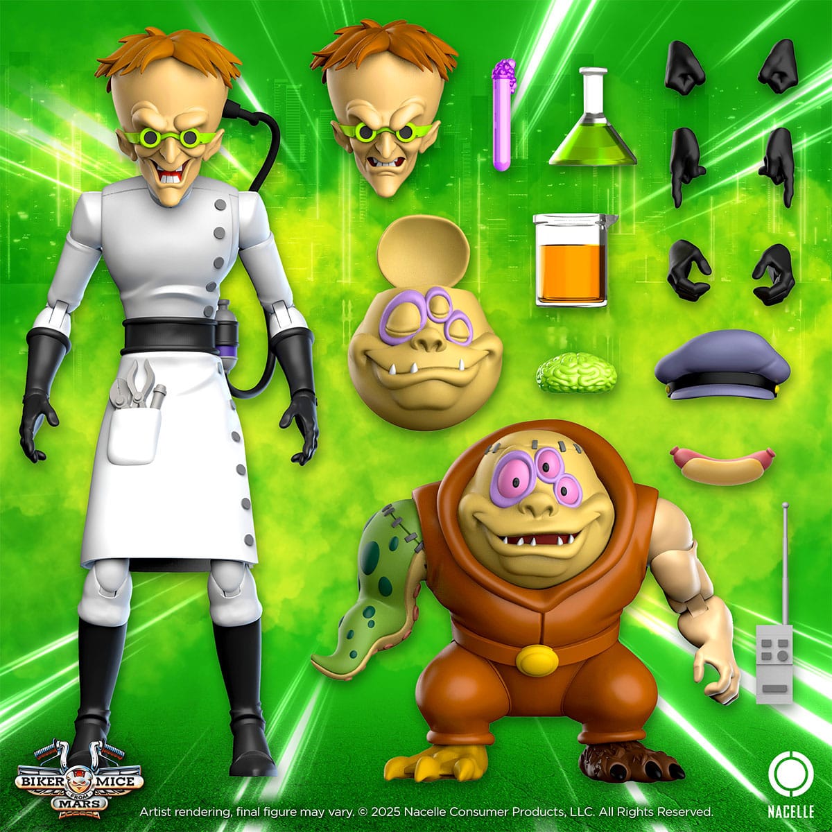 Biker Mice From Mars Les Motards de l'espace figurine Karbunkle & Fred The Mutant 23 cm - Rue Du Retro