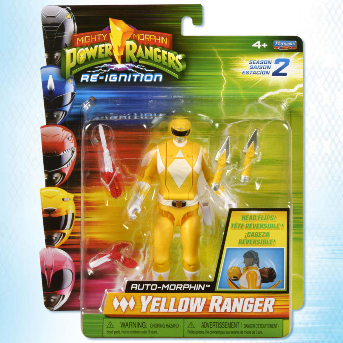 Power Rangers Season 2 Auto-Morphin figurine Yellow Ranger Playmates