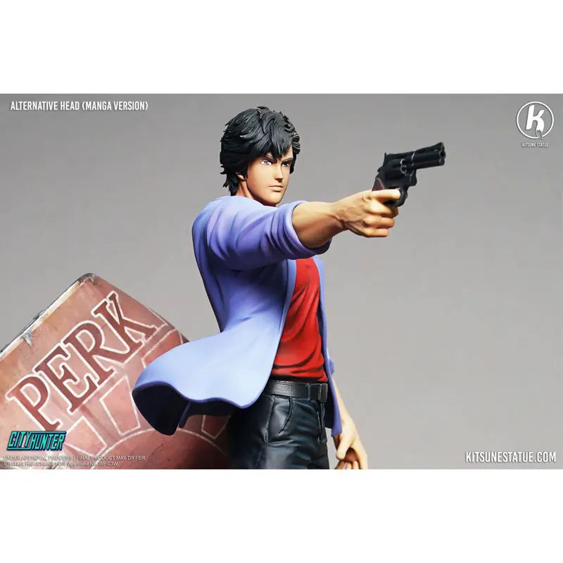 Nicky Larson City Hunter Statue 1/6 Ryo Saeba 36cm kitsune Statue