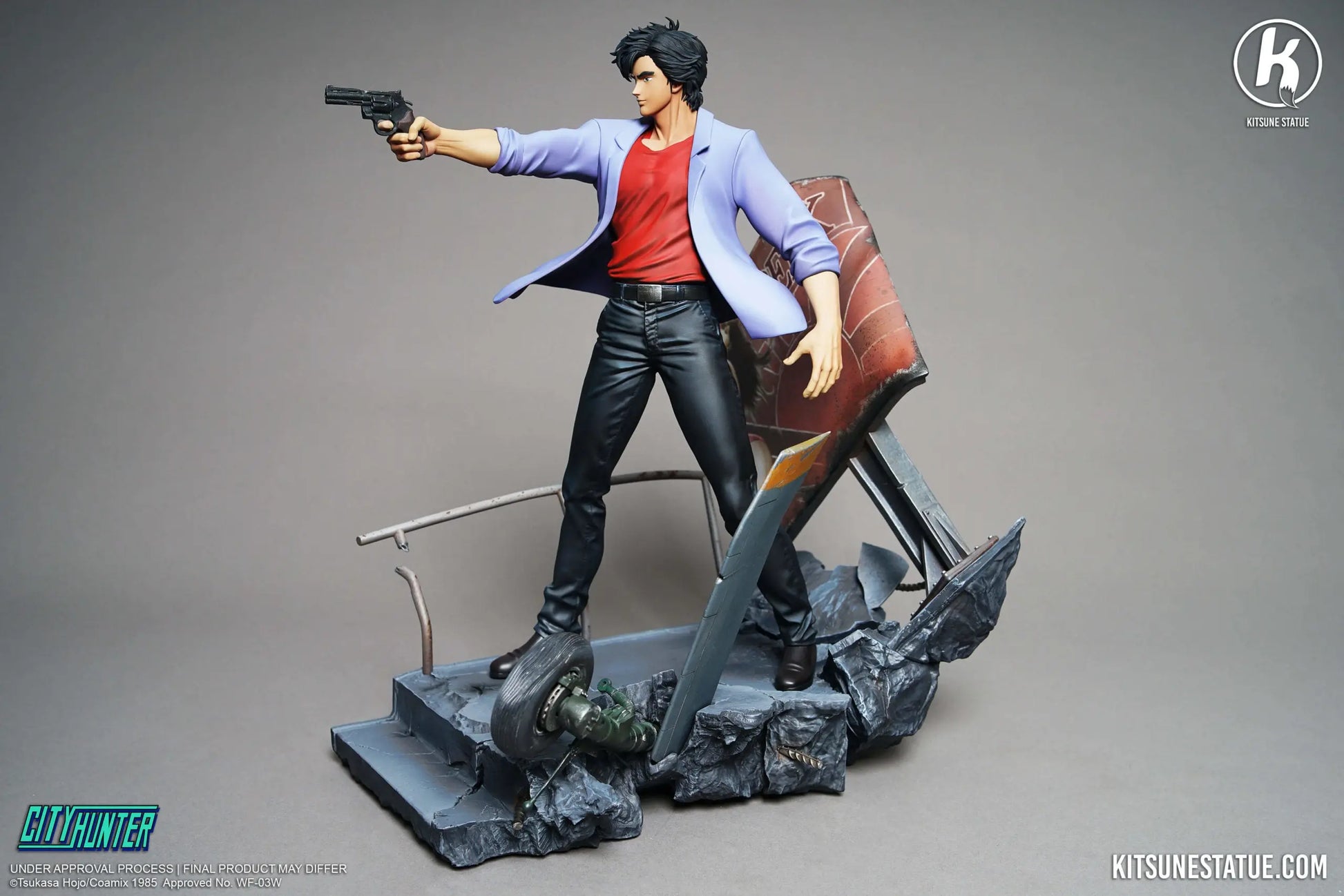 Nicky Larson City Hunter Statue 1/6 Ryo Saeba 36cm kitsune Statue