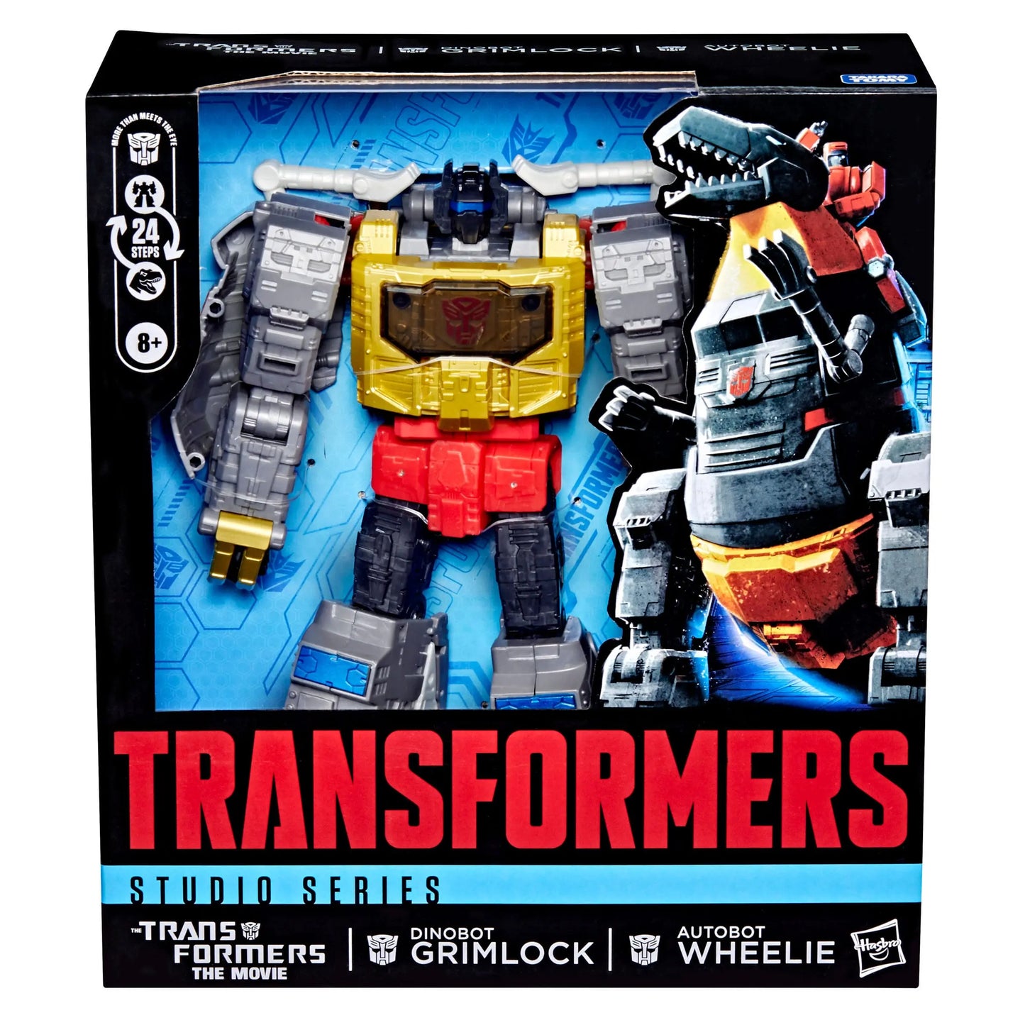 Dinobot Grimlock & Autobot Wheelie Transformers The Movie Studio Series Leader Class figurine 22cm Hasbro