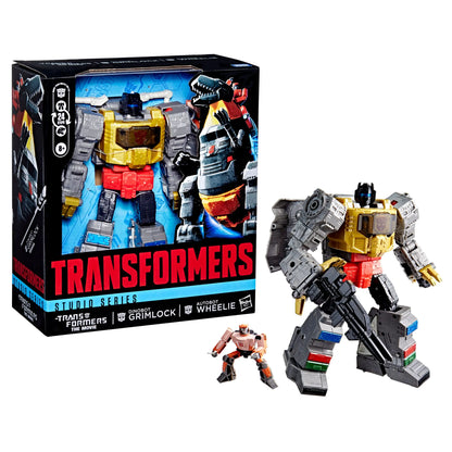 Dinobot Grimlock & Autobot Wheelie Transformers The Movie Studio Series Leader Class figurine 22cm Hasbro