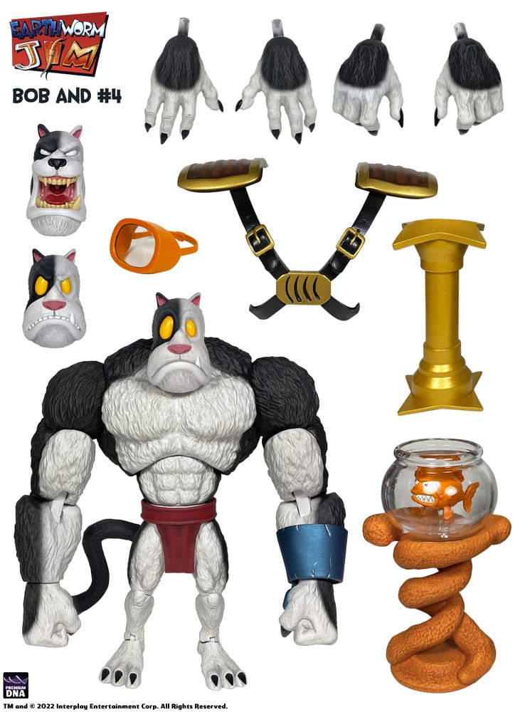 Earthworm Jim  Bob the Killer Goldfish & #4 15 cm figurine Wave 1 Premium DNA Toys