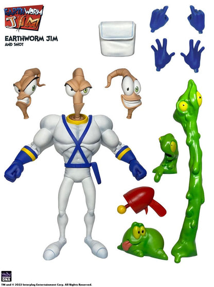 Earthworm Jim & Snot figurine 15cm Wave 1 Premium DNA Toys