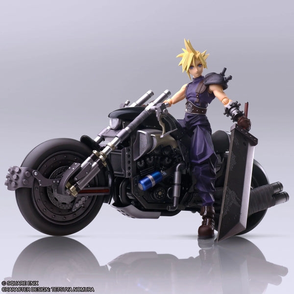 Cloud Final Fantasy VII Bring Arts figurine avec véhicule Cloud Strife & Hardy-Daytona 15 cm