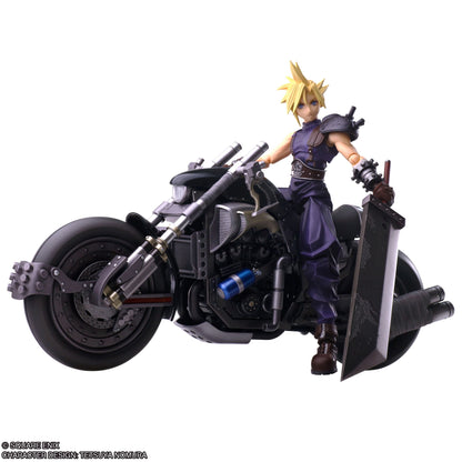Final Fantasy VII Bring Arts figurine avec véhicule Cloud Strife & Hardy-Daytona 15 cm