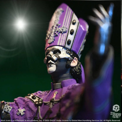 Ghost Papa V Perpetua statuette Rock Iconz Purple Robes 22cm Knucklebonz