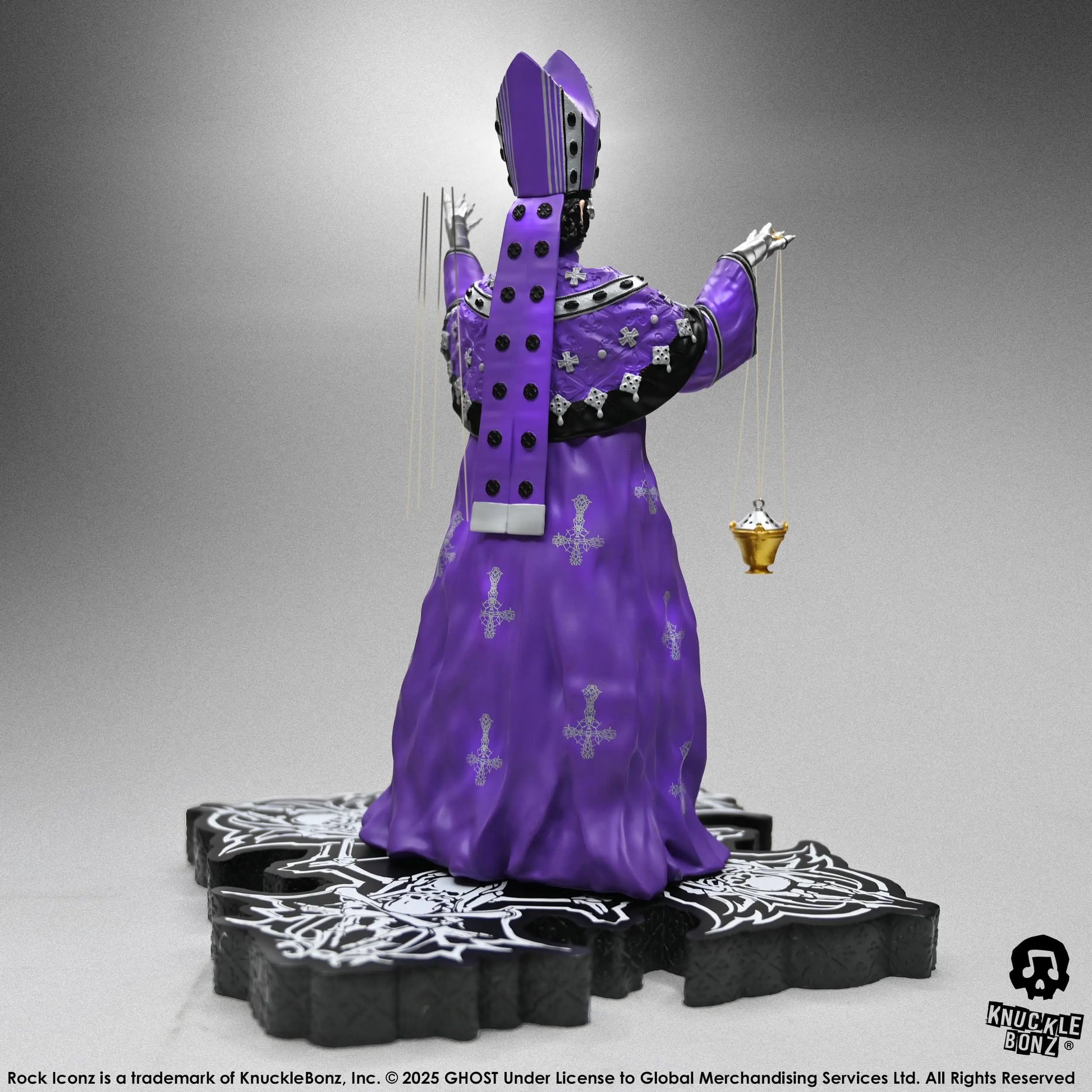 Ghost Papa V Perpetua statuette Rock Iconz Purple Robes 22cm Knucklebonz