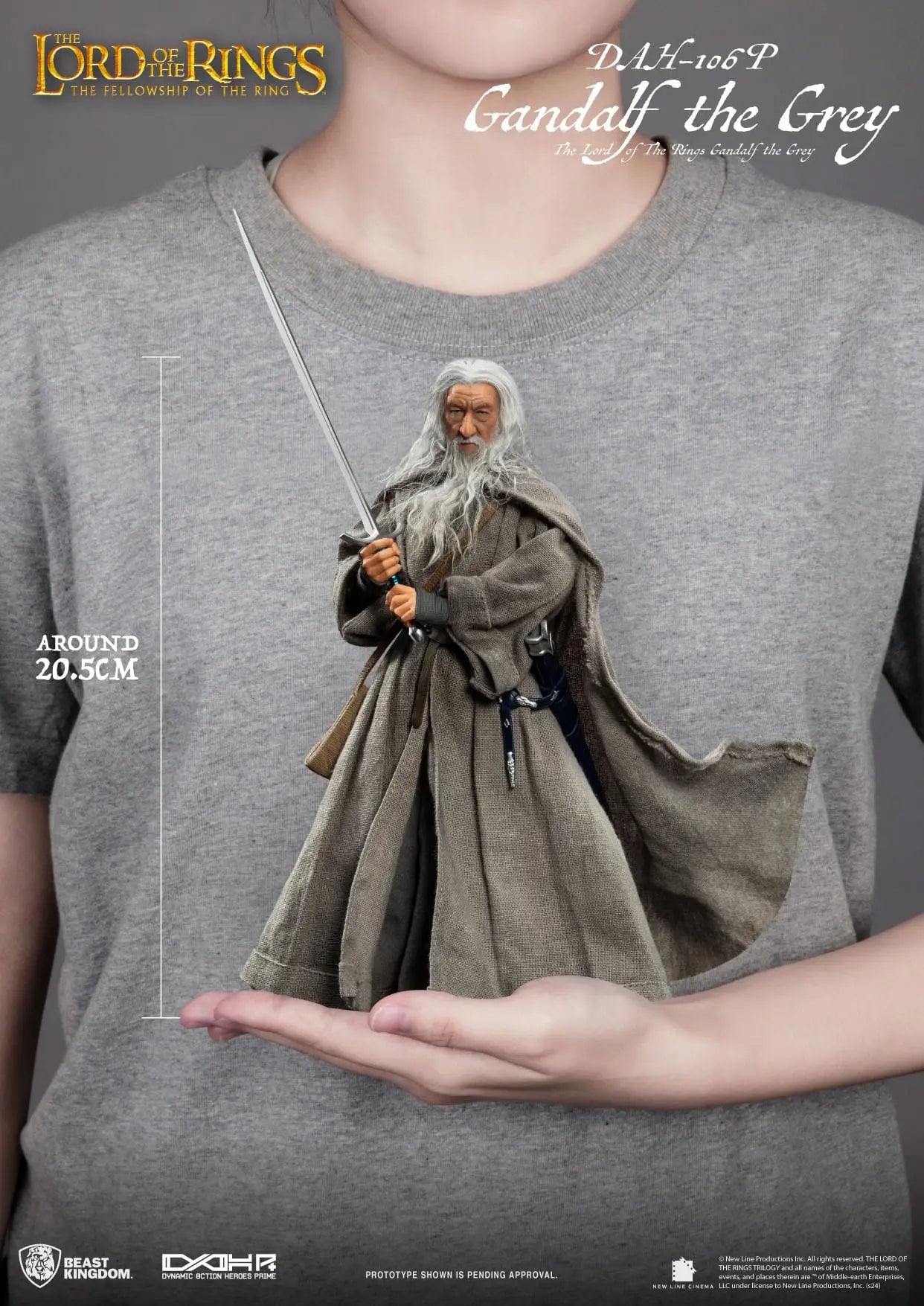 Le Seigneur des Anneaux Gandalf le Gris  figurine Dynamic Action Heroes 21cm Beast Kingdom Toys