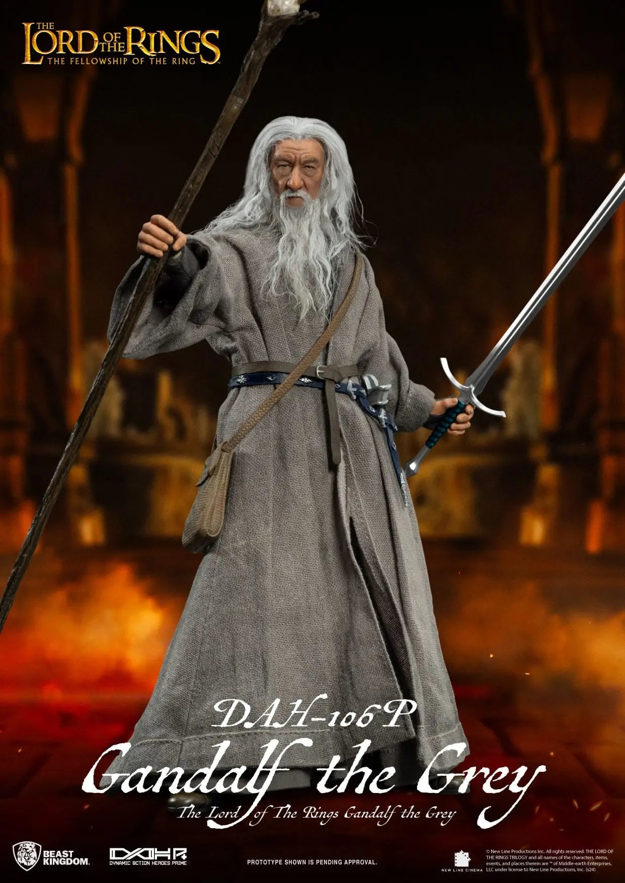 Le Seigneur des Anneaux Gandalf le Gris  figurine Dynamic Action Heroes 21cm Beast Kingdom Toys