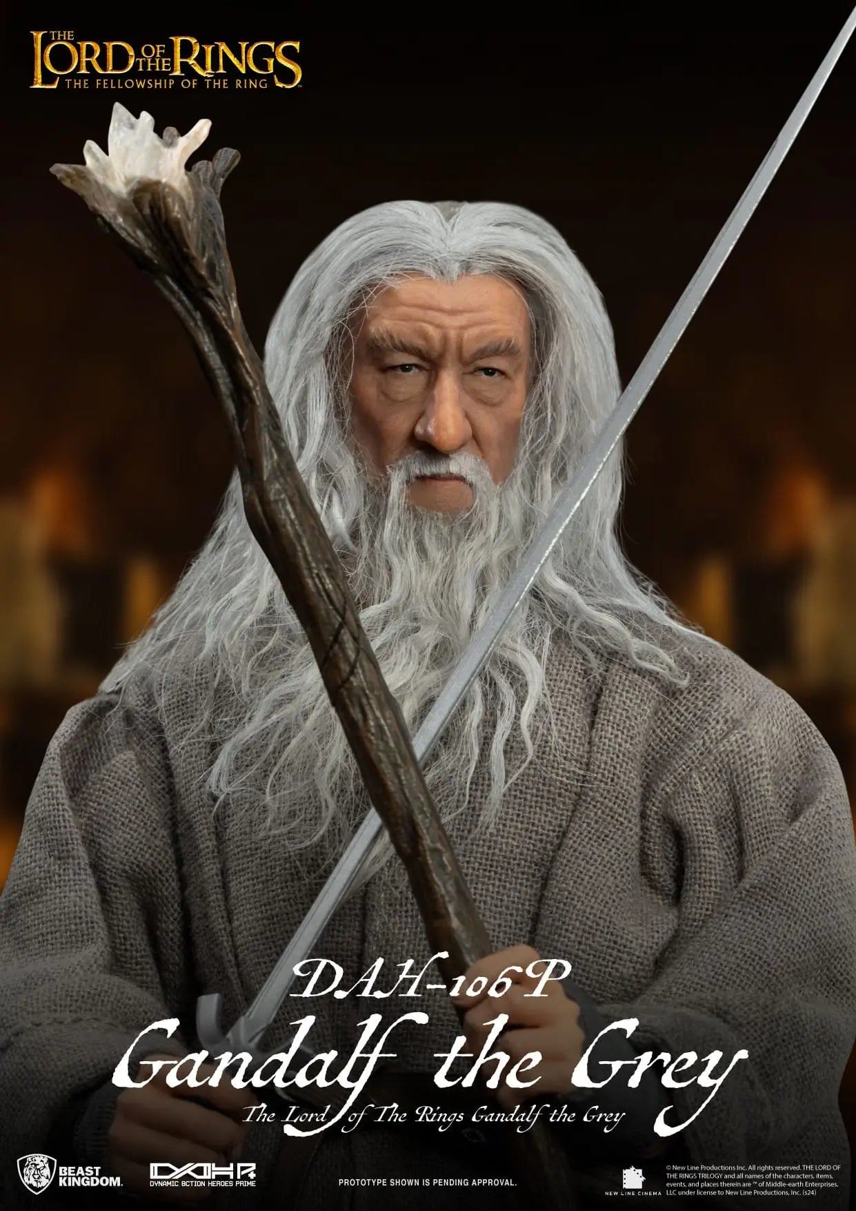 Le Seigneur des Anneaux Gandalf le Gris  figurine Dynamic Action Heroes 21cm Beast Kingdom Toys