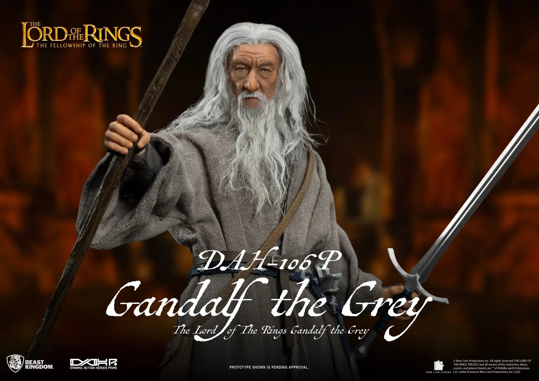 Le Seigneur des Anneaux Gandalf le Gris  figurine Dynamic Action Heroes 21cm Beast Kingdom Toys