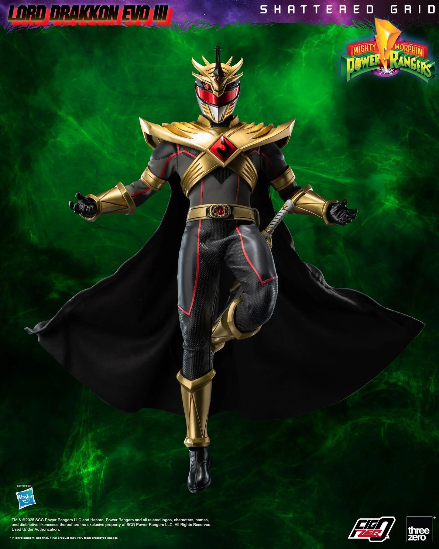 Power Rangers Lord Drakkon Evo III  Mighty Morphin Shattered Grid figurine FigZero 1/6 30cm ThreeZero