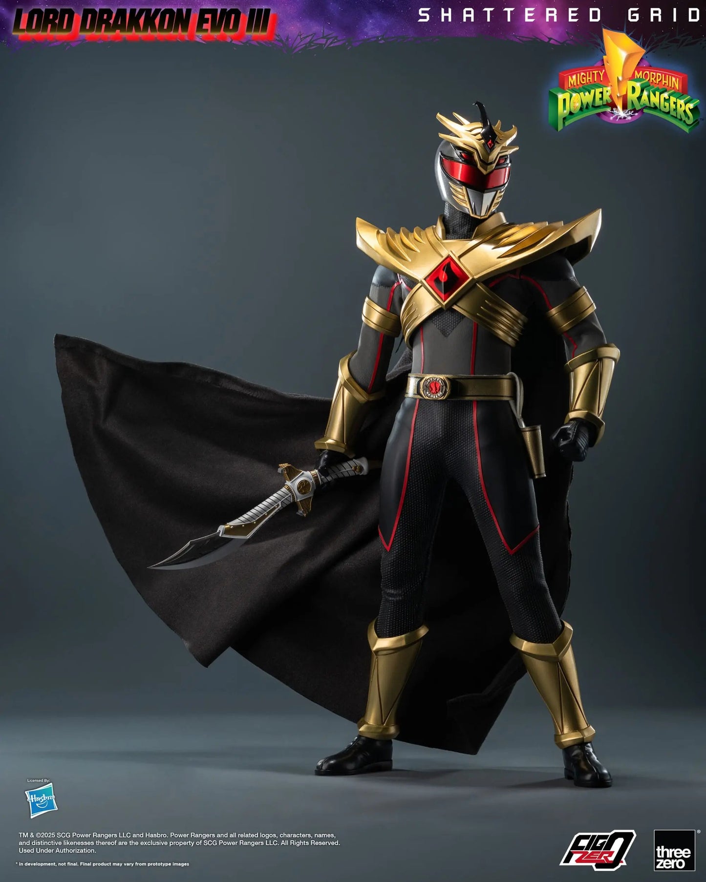 Power Rangers Lord Drakkon Evo III  Mighty Morphin Shattered Grid figurine FigZero 1/6 30cm ThreeZero