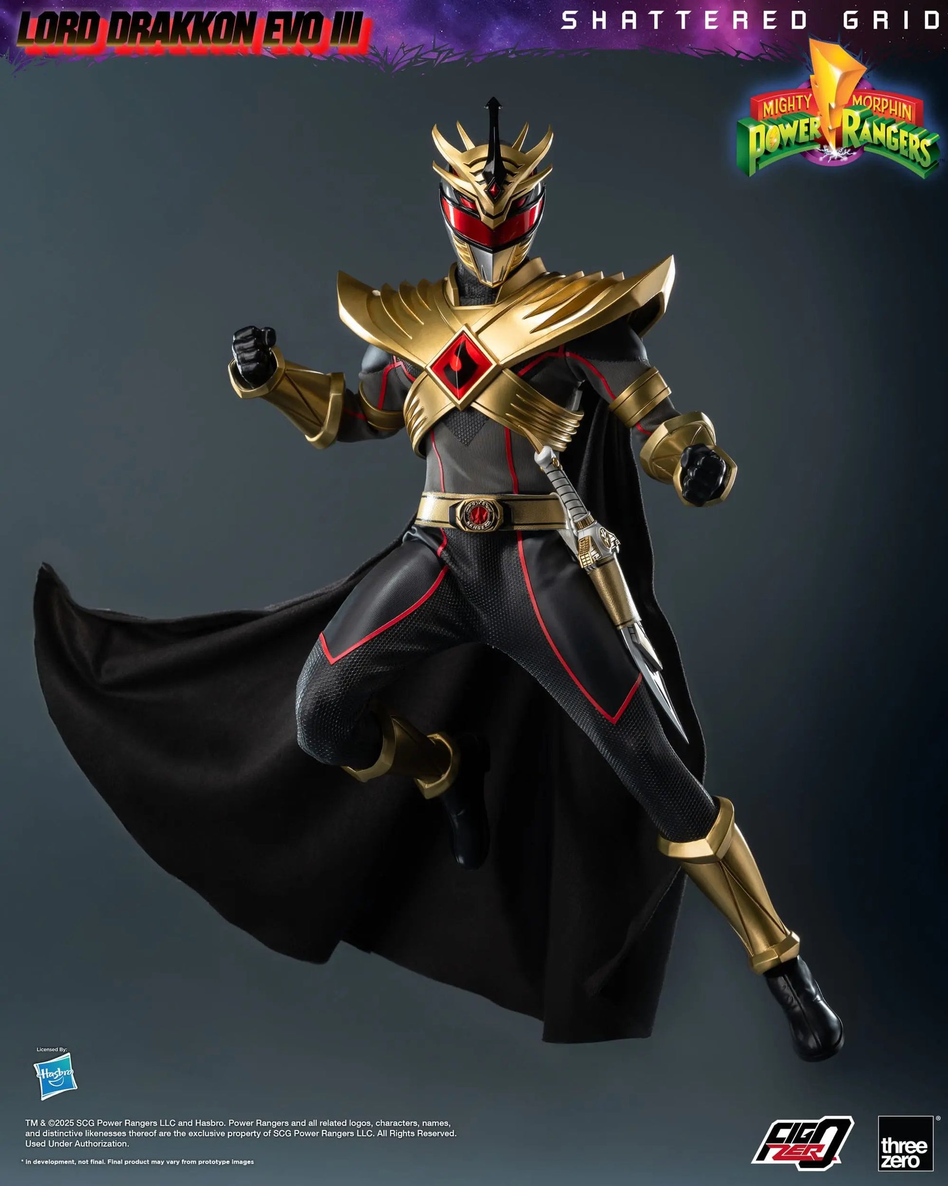Power Rangers Lord Drakkon Evo III  Mighty Morphin Shattered Grid figurine FigZero 1/6 30cm ThreeZero