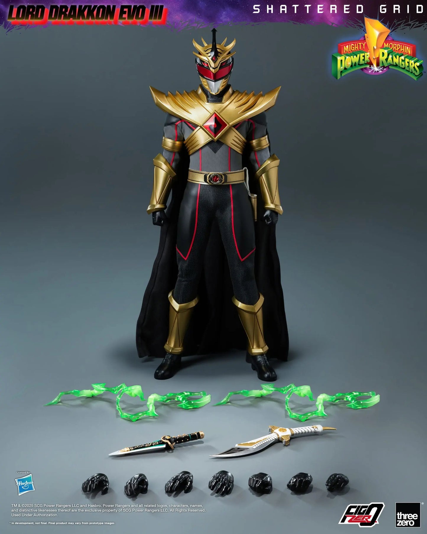 Power Rangers Lord Drakkon Evo III  Mighty Morphin Shattered Grid figurine FigZero 1/6 30cm ThreeZero