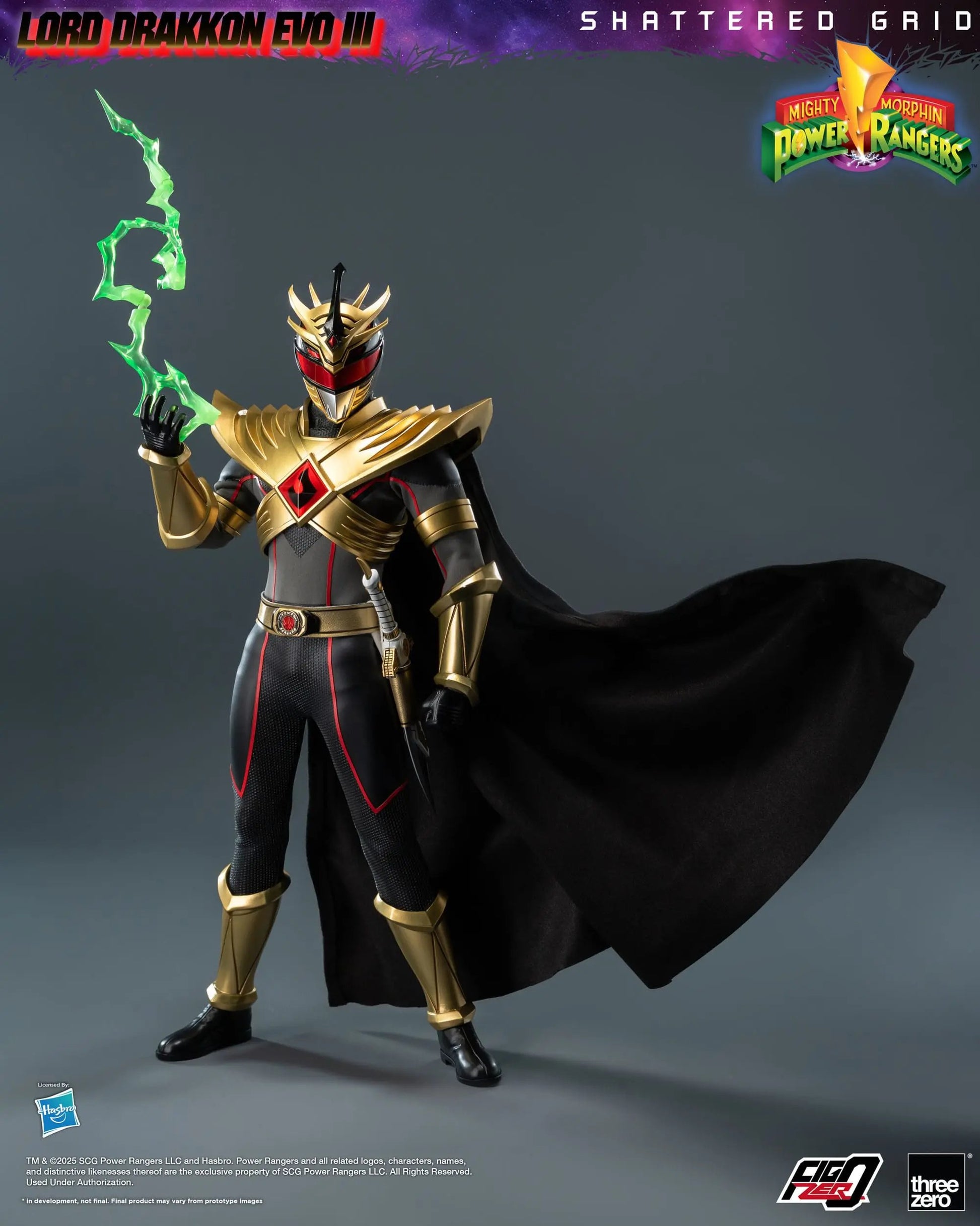 Power Rangers Lord Drakkon Evo III  Mighty Morphin Shattered Grid figurine FigZero 1/6 30cm ThreeZero