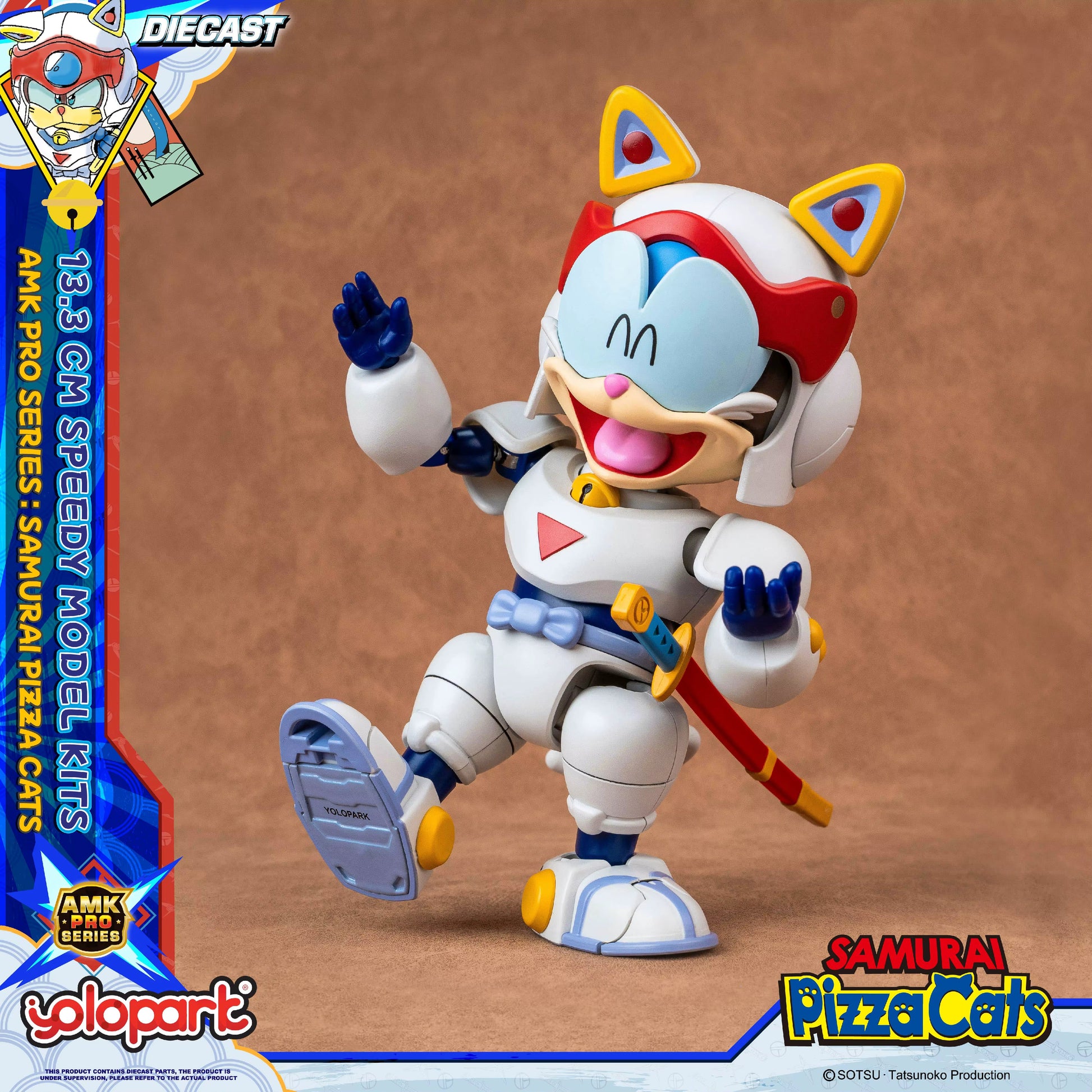 Samurai Pizza Cats Speedy AMK PRO Series Diecast Model Kit 13,3cm Yolopark