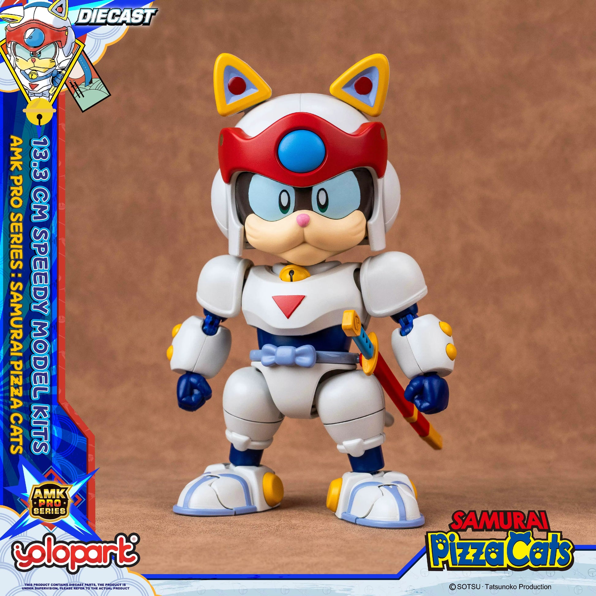 Samurai Pizza Cats Speedy AMK PRO Series Diecast Model Kit 13,3cm Yolopark