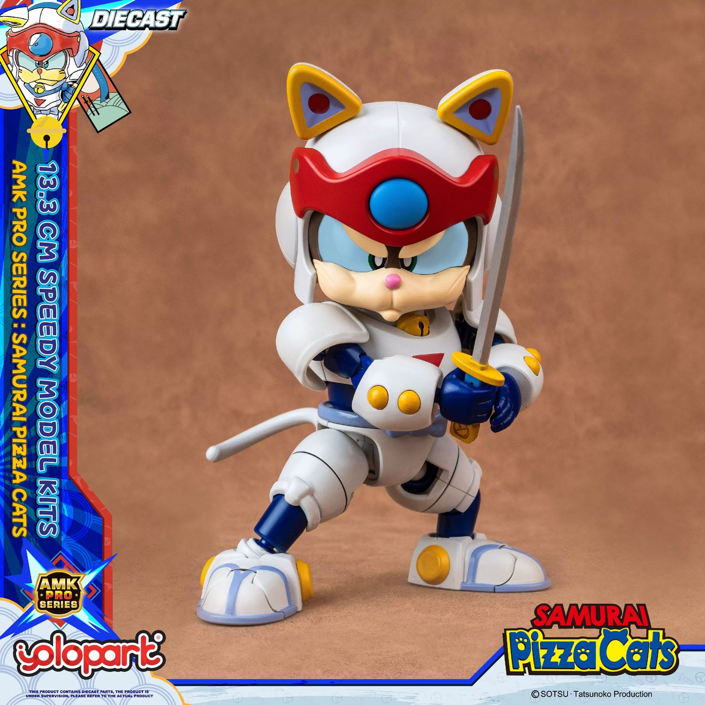 Samurai Pizza Cats Speedy AMK PRO Series Diecast Model Kit 13,3cm Yolopark
