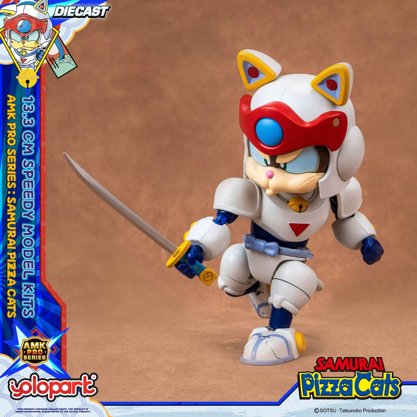Samurai Pizza Cats Speedy AMK PRO Series Diecast Model Kit 13,3cm Yolopark