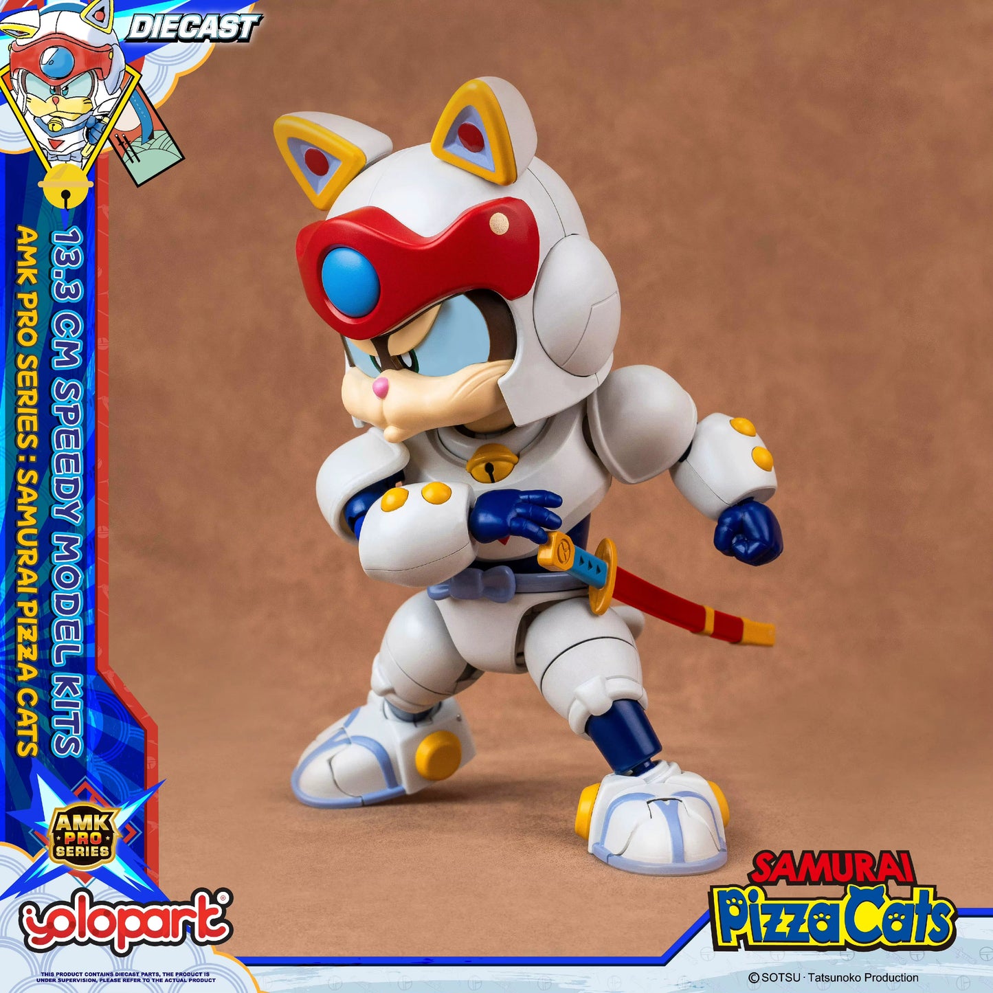 Samurai Pizza Cats Speedy AMK PRO Series Diecast Model Kit 13,3cm Yolopark