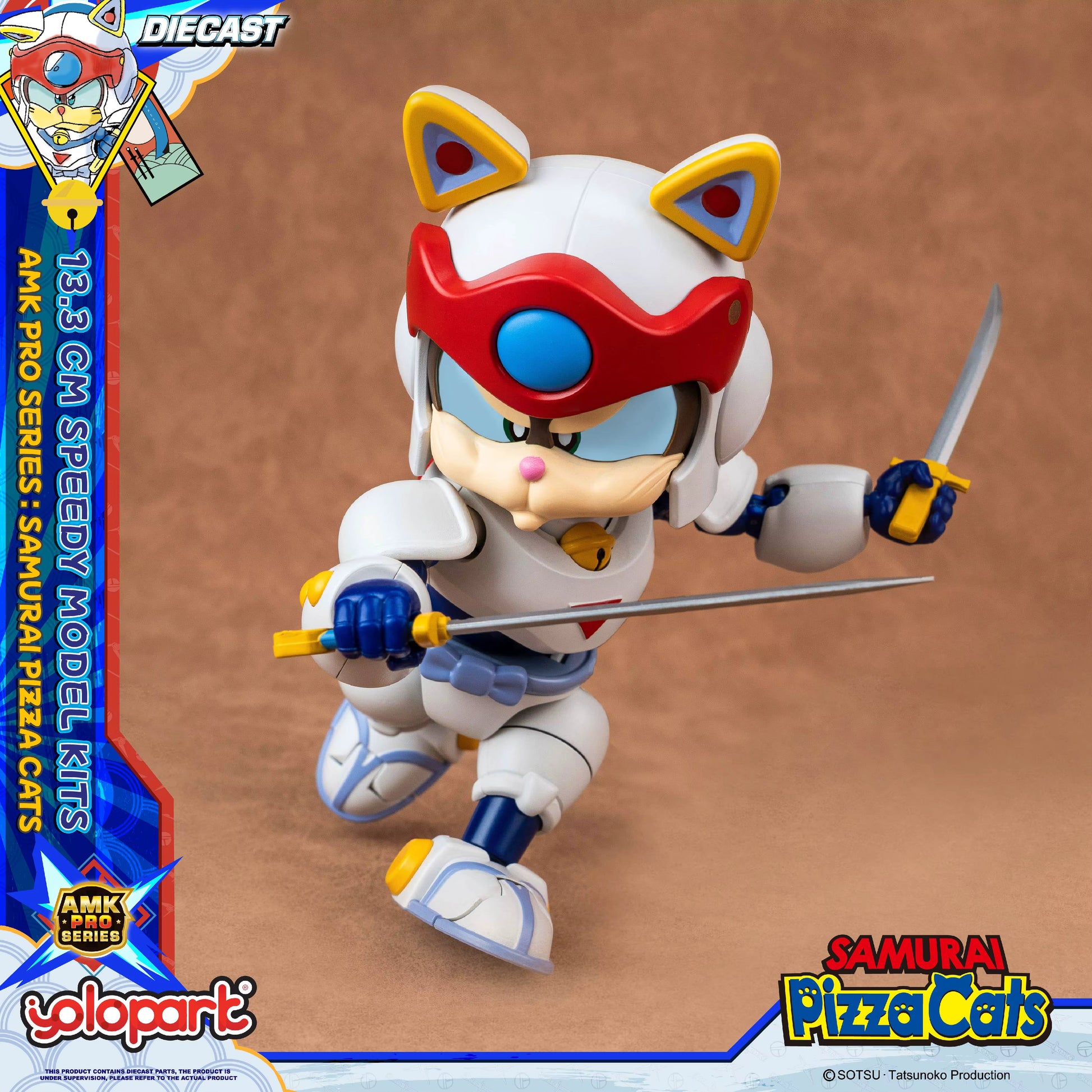 Samurai Pizza Cats Speedy AMK PRO Series Diecast Model Kit 13,3cm Yolopark