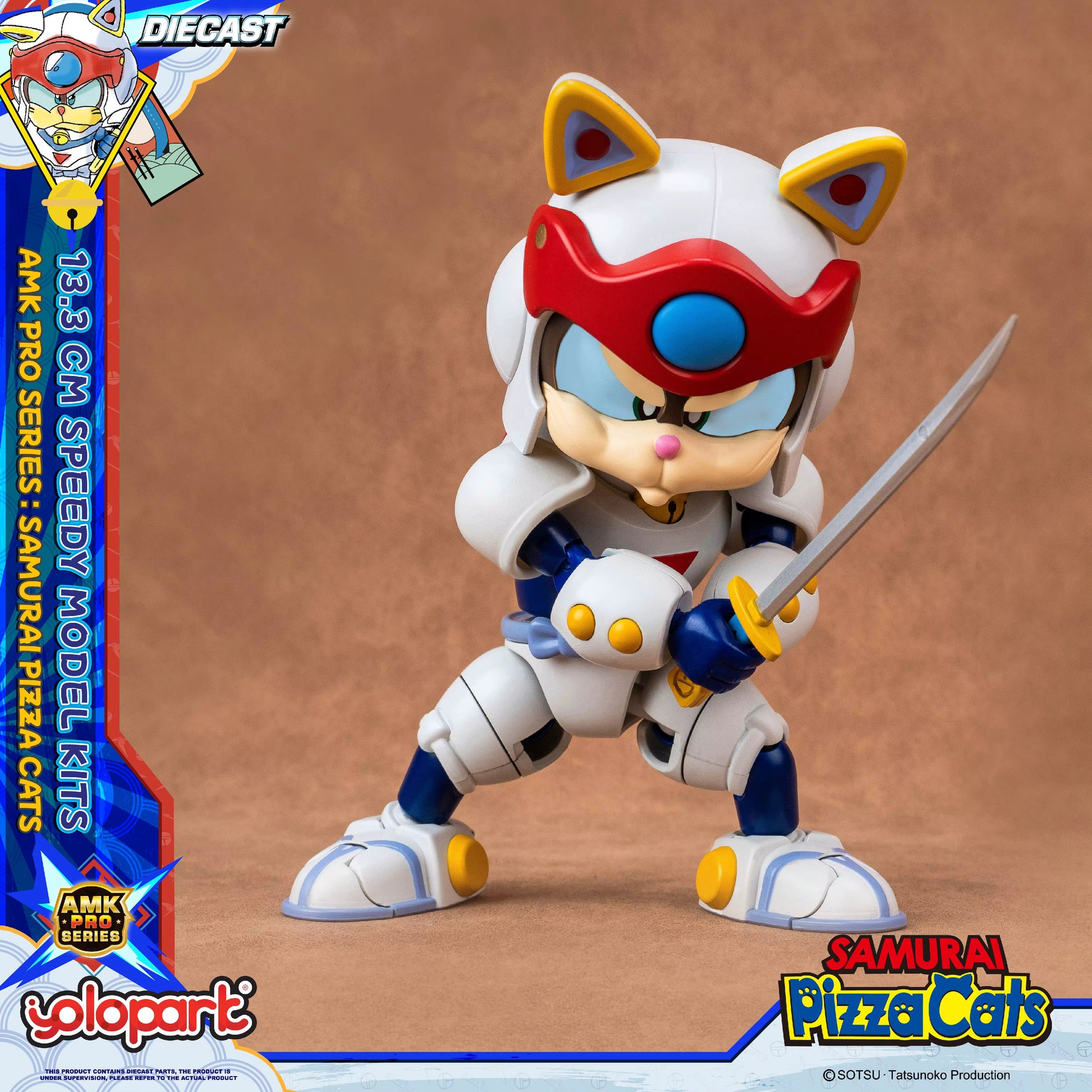 Samurai Pizza Cats Speedy AMK PRO Series Diecast Model Kit 13,3cm Yolopark