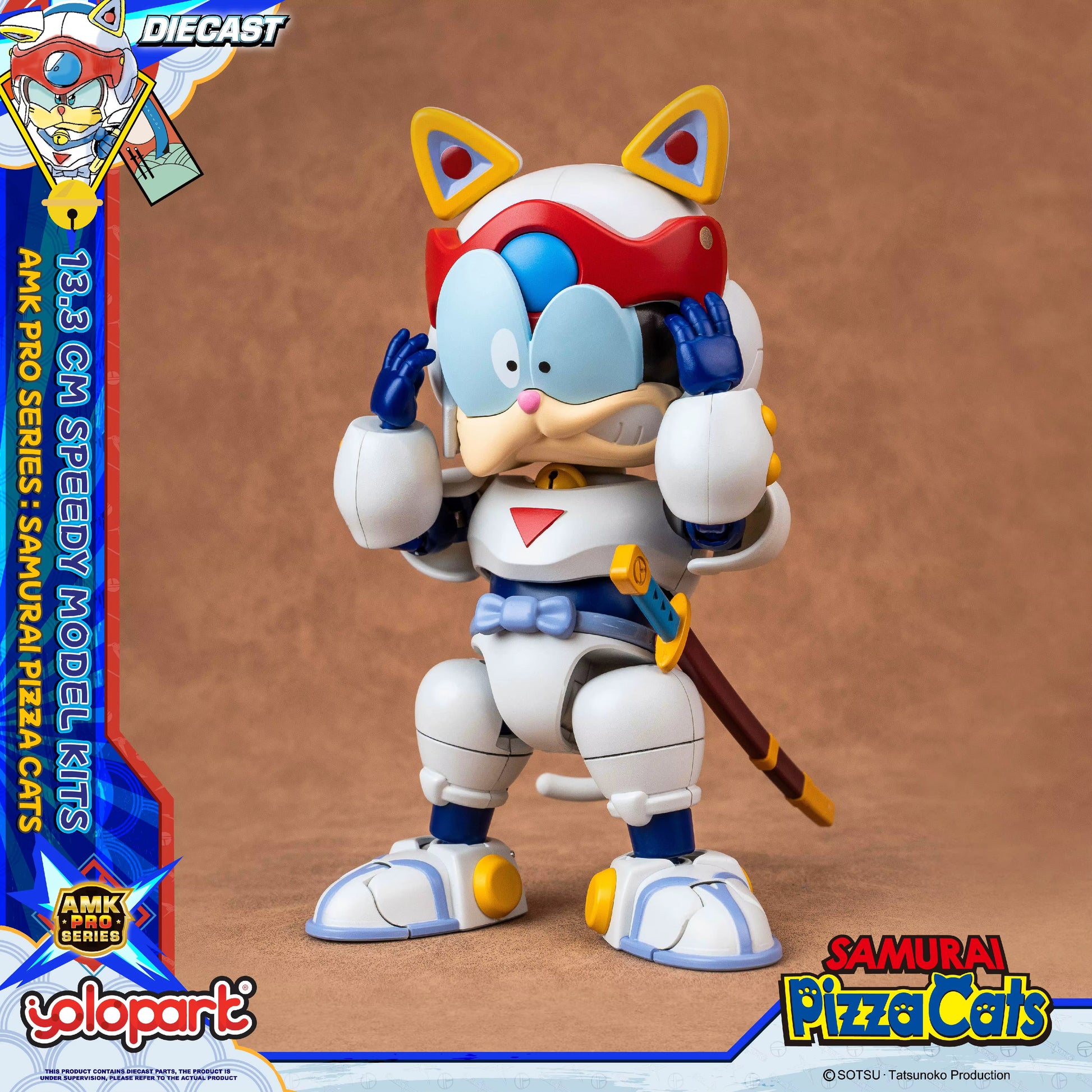 Samurai Pizza Cats Speedy AMK PRO Series Diecast Model Kit 13,3cm Yolopark
