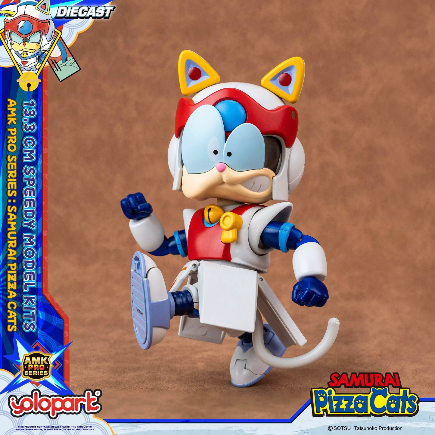 Samurai Pizza Cats Speedy AMK PRO Series Diecast Model Kit 13,3cm Yolopark