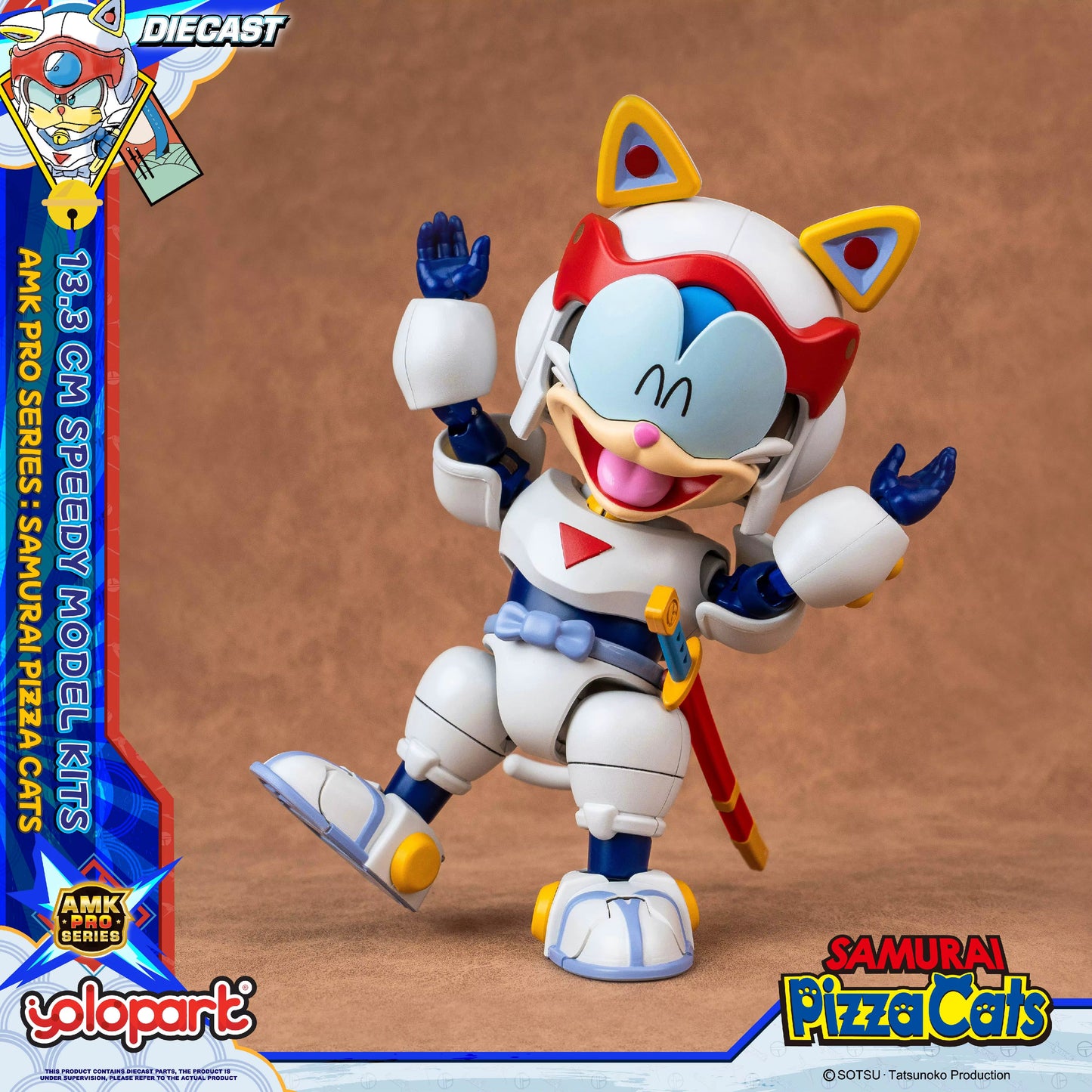 Samurai Pizza Cats Speedy AMK PRO Series Diecast Model Kit 13,3cm Yolopark