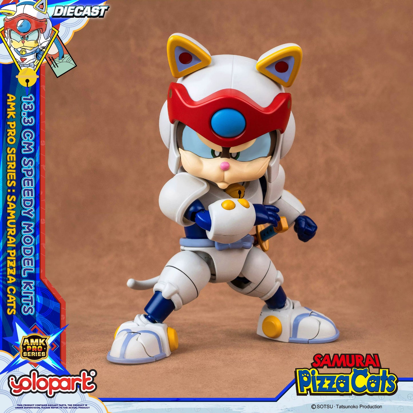 Samurai Pizza Cats Speedy AMK PRO Series Diecast Model Kit 13,3cm Yolopark