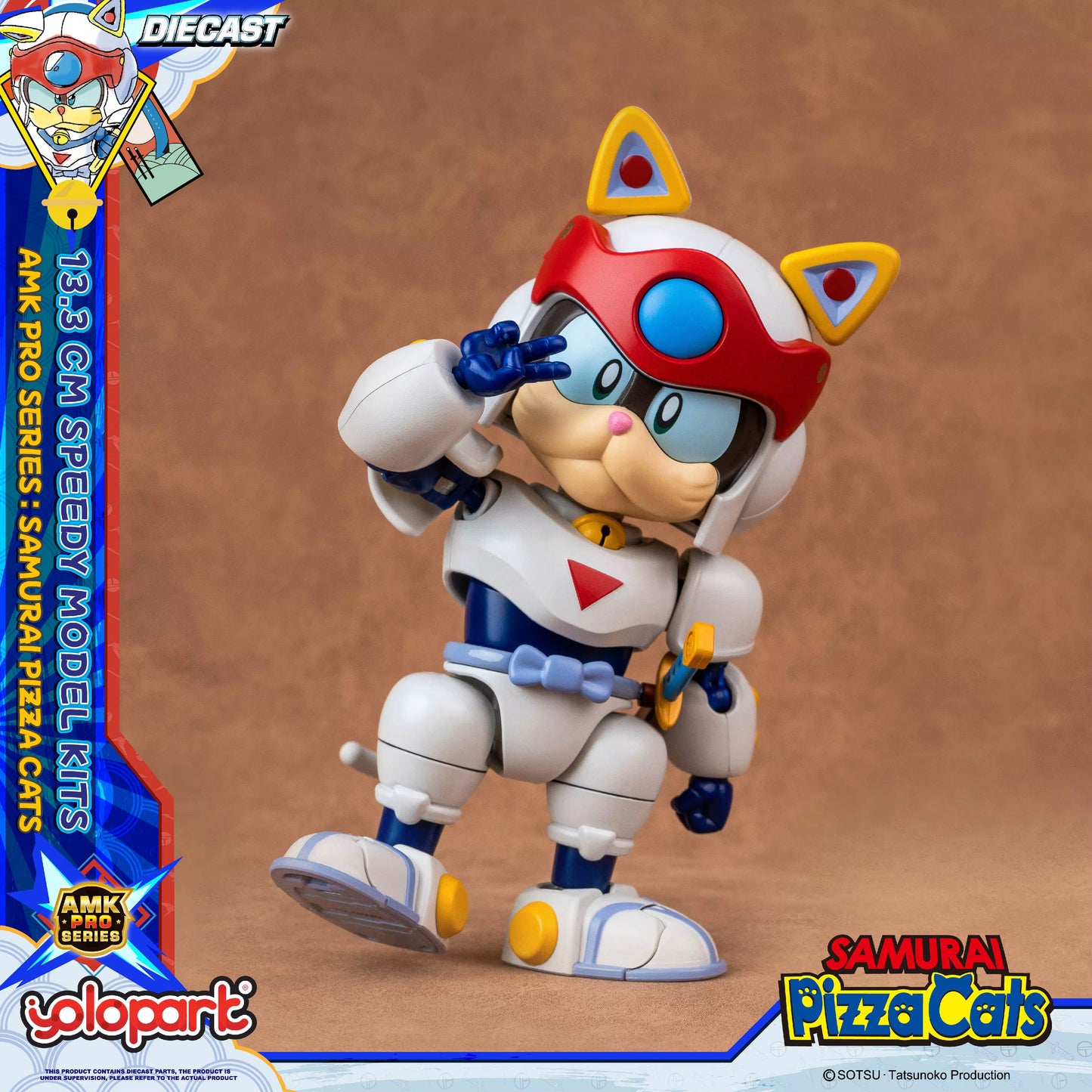 Samurai Pizza Cats Speedy AMK PRO Series Diecast Model Kit 13,3cm Yolopark