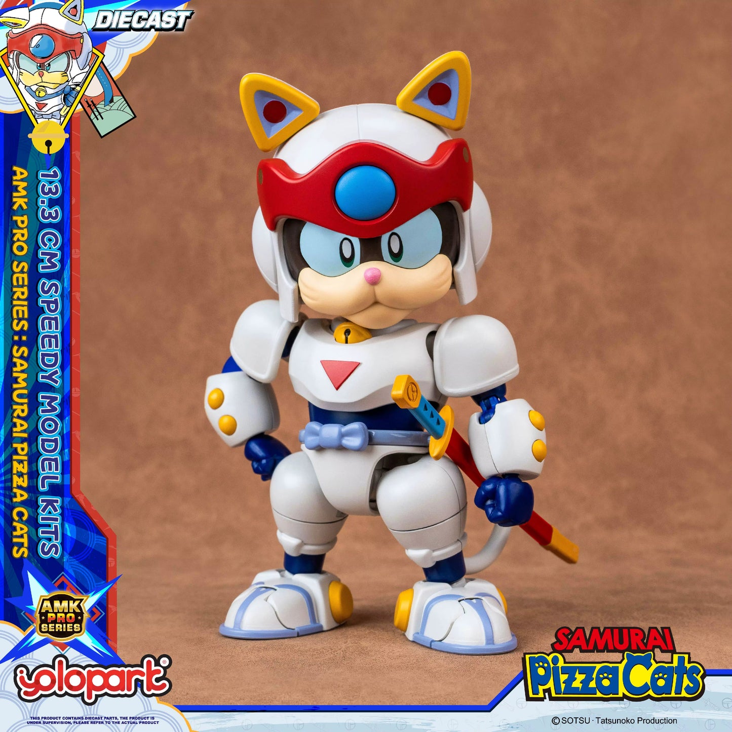 Samurai Pizza Cats Speedy AMK PRO Series Diecast Model Kit 13,3cm Yolopark