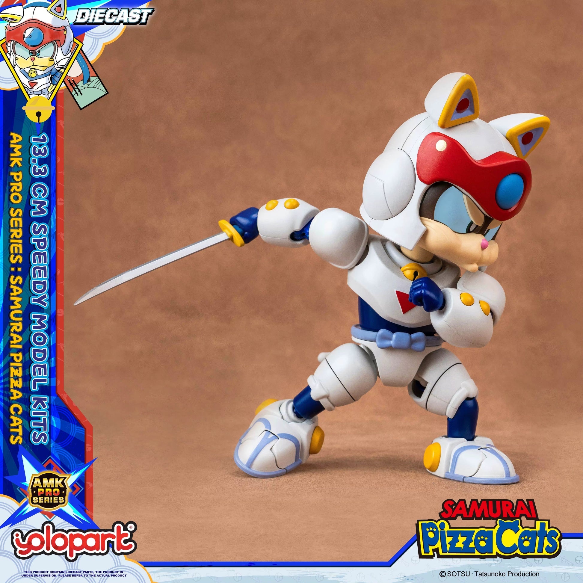 Samurai Pizza Cats Speedy AMK PRO Series Diecast Model Kit 13,3cm Yolopark