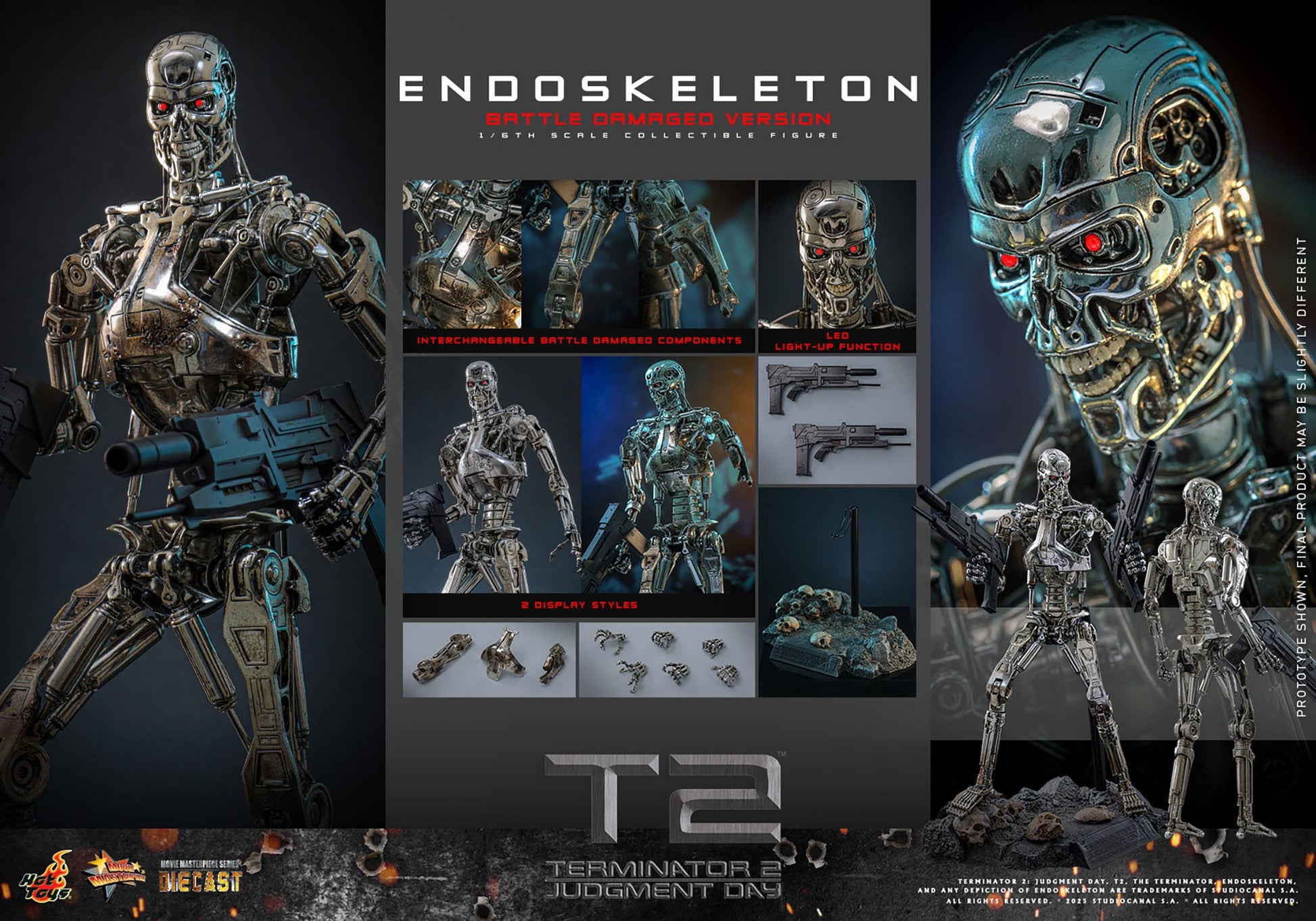 Terminator 2 : Le Jugement dernier Endoskeleton figurine Movie Masterpiece Die-cast 1/6 (Battle Damaged Version) 31 cm Hot Toys