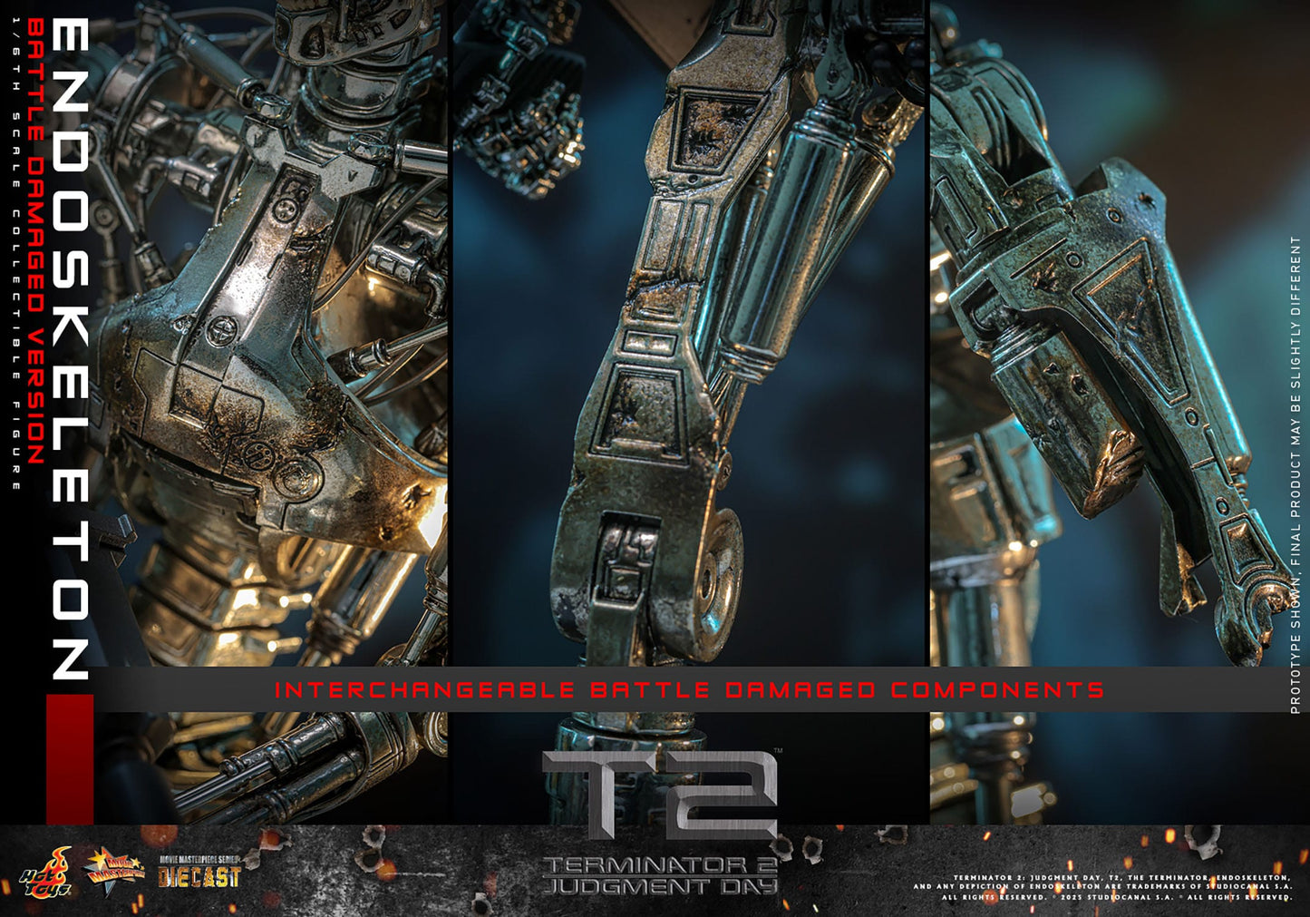 Terminator 2 : Le Jugement dernier Endoskeleton figurine Movie Masterpiece Die-cast 1/6 (Battle Damaged Version) 31 cm Hot Toys