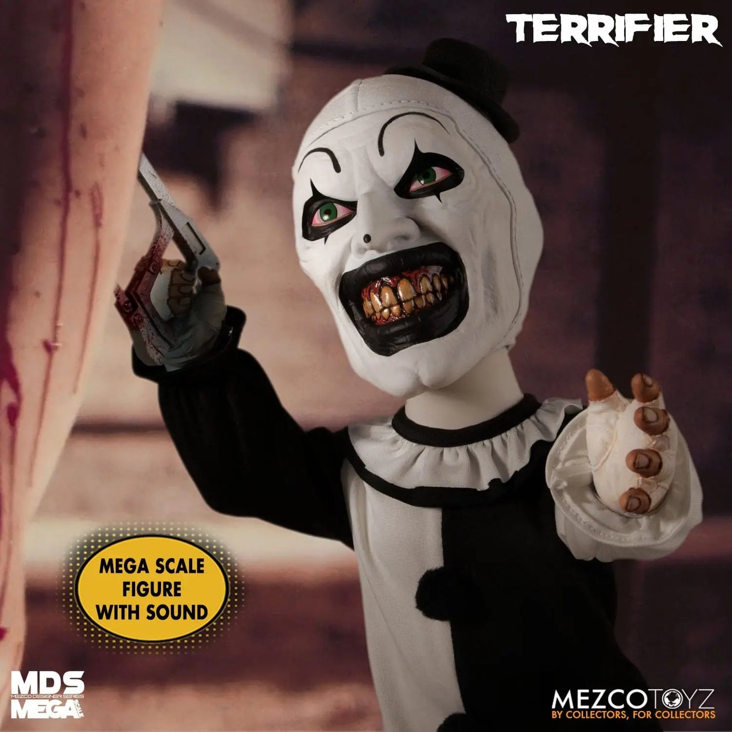 Terrifier poupée MDS Mega Scale Art the Clown with Sound 38cm Mezco Toys